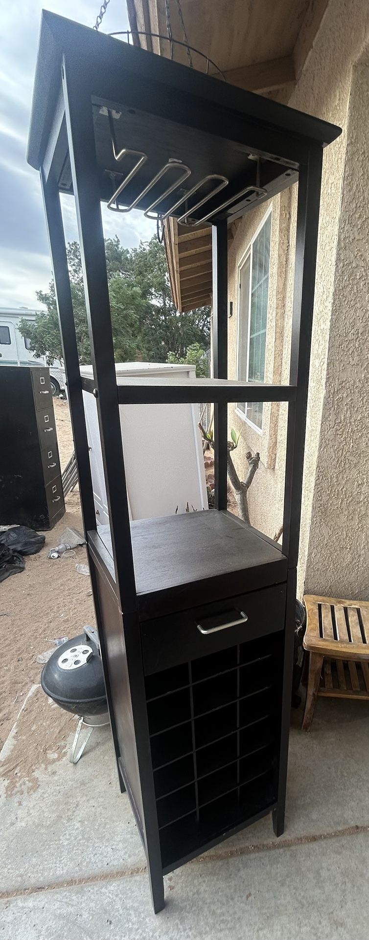 Wine Rack Cabinet Has Some Scrapes Has Crack At Top As Seen In Pic