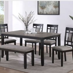 Paige Table w/4 Chairs and Bench 