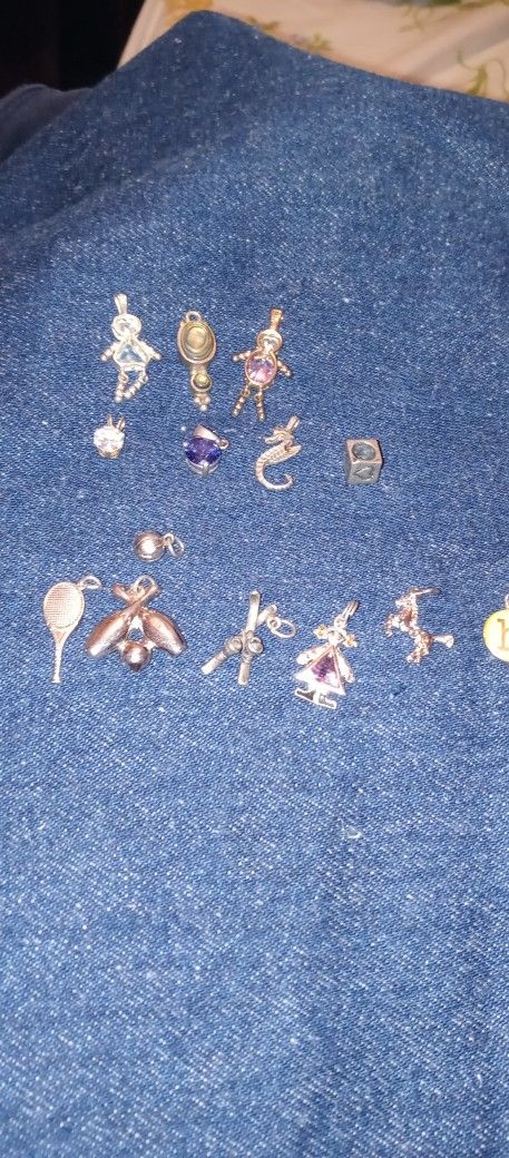 Silver/sterling 925 . 7 Pendants And 7 Charms All For 130.00 Or 10.00 Each
