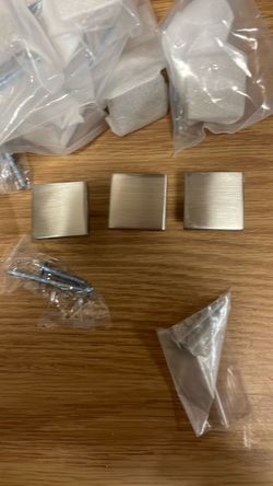 10 Square Brushed Nickel Drawer Knobs