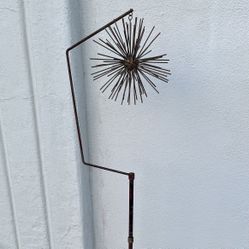 Large 1960s Vintage MCM  Brutalist Metal Sculpture 