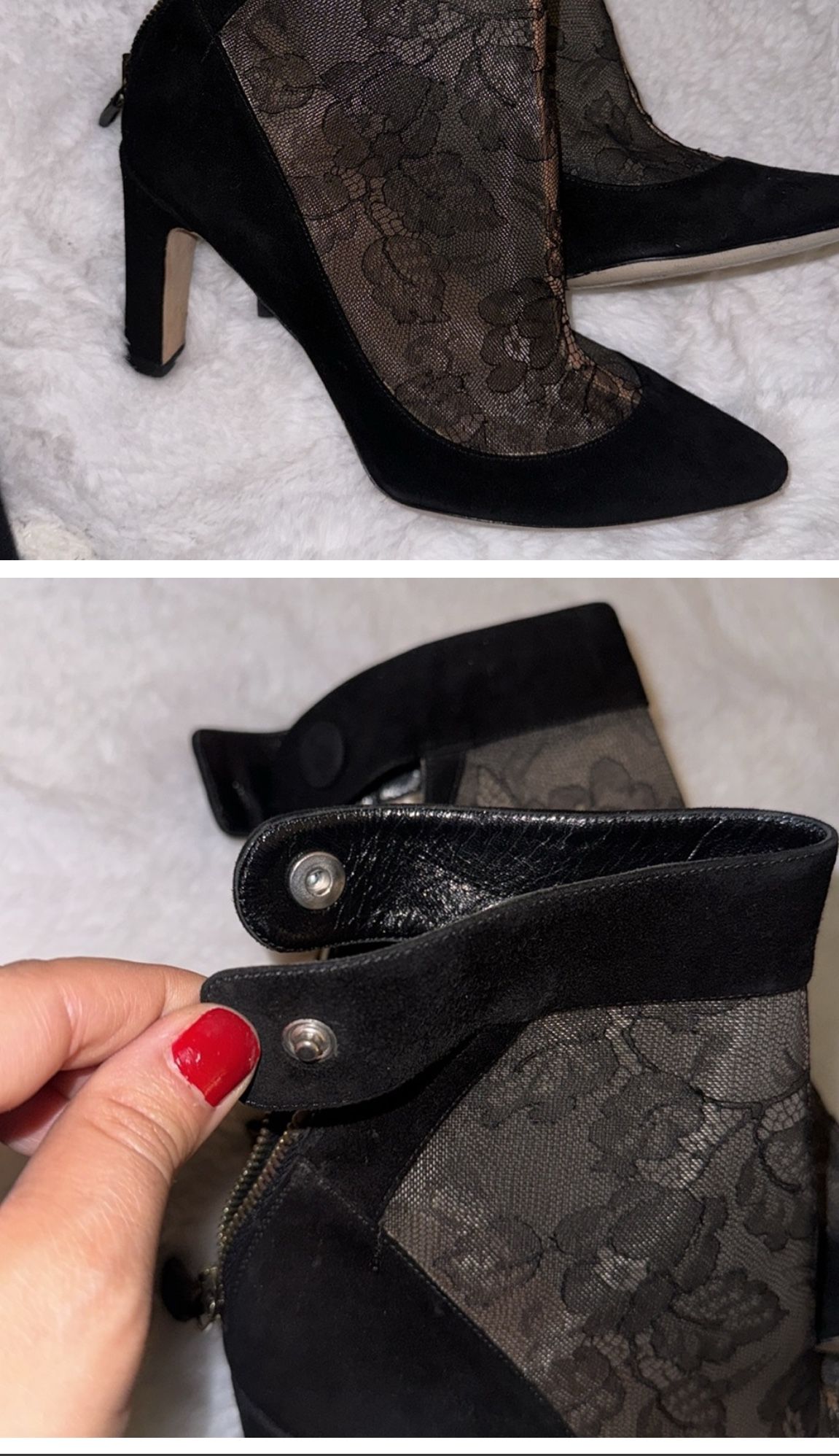 Valentino Lace Black Booties 