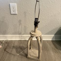 Boho Beaded Wood like lamp Lantern Natural table top 