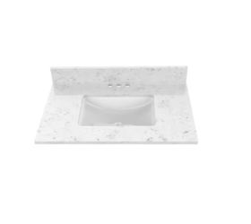 Home Decorators Collection 31 in. W x 22 in D Quartz White Rectangular Single Sink Vanity Top in Snow Orchid