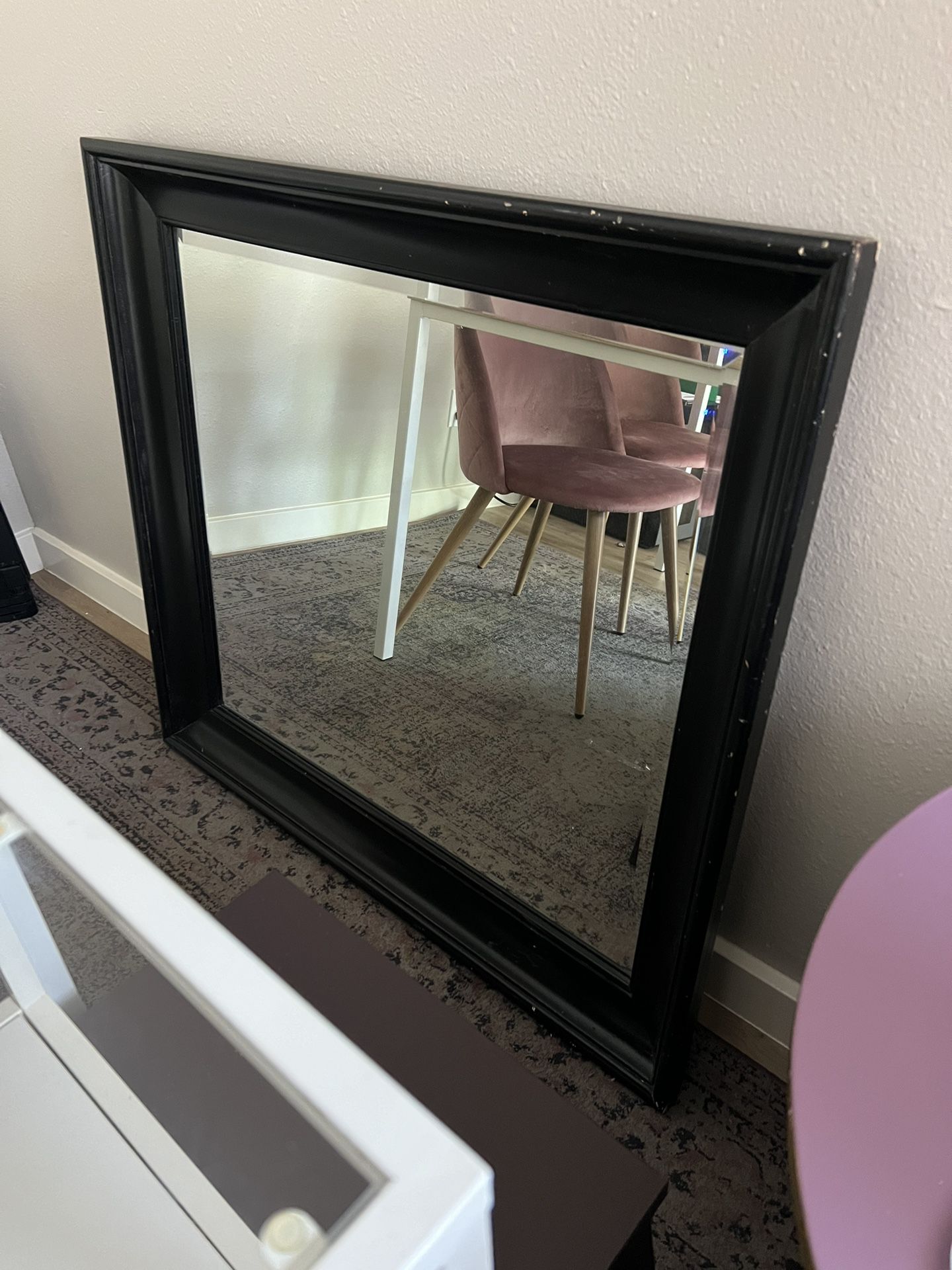 Large Mirror With Wooden Frame 36 X 39”