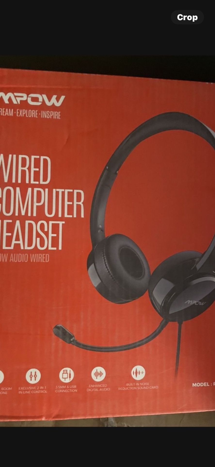 Mpow Single-Sided USB Headset with Microphone, Over-The-Head Computer Headphone for PC, 270 Degree Boom Mic for Right/Left Ear, Comfort-fit Call Cente