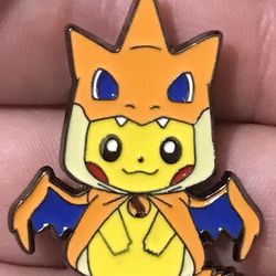 Pikachu With Mega Charizard Y Pin