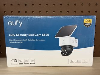 NEW! EUFY Security SoloCam S340, 3K Dual-Lens Solar Security Camera 360° Coverage