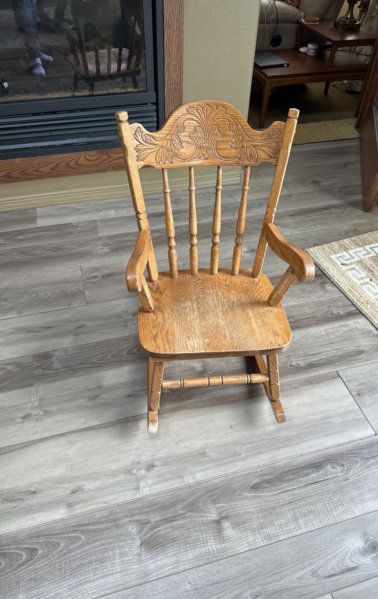 Children’s Solid Oak Rocking Chair