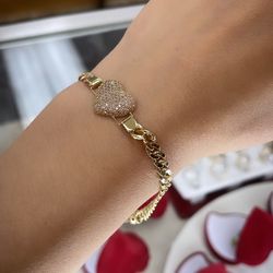 14k Heart Bracelet 