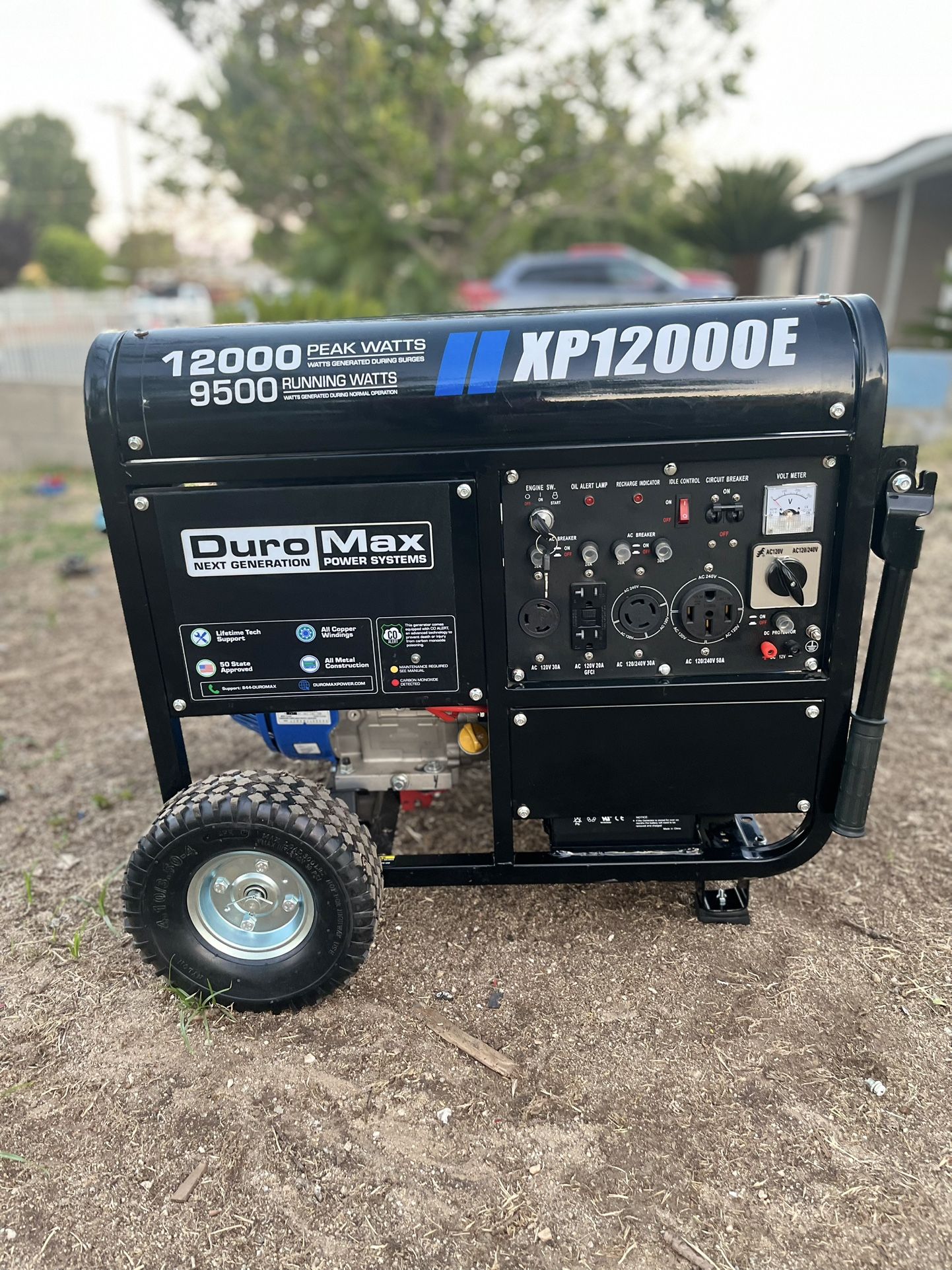 DUROMAX 12,000-Watt/9,500-Watt 457 cc Electric Start Gas Portable Home...