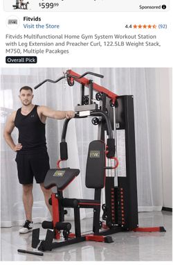 Home Gym System Workout Station with Leg Extension and Preacher Curl