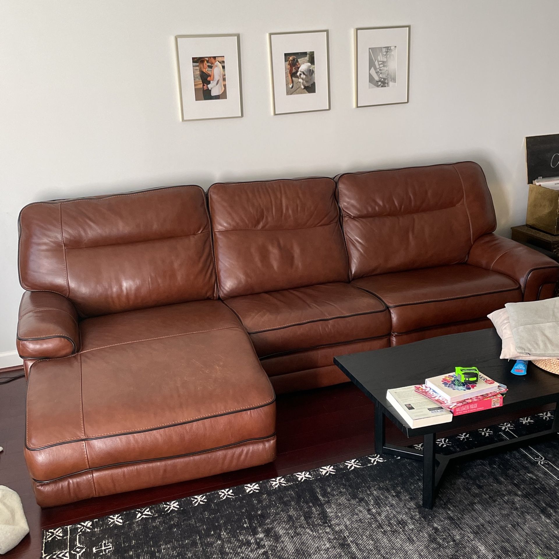 Leather Couch With Chase And Loveseat
