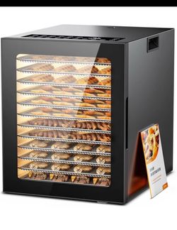 Food Dehydrator for Jerky, 12-Trays Stainless Steel, 850W Electric Dehydrator Machine with 10 Preset