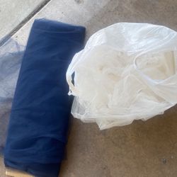 Navy And Cream Tulle 
