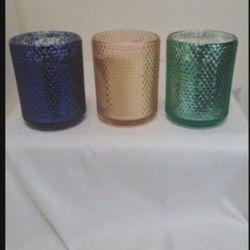 3 Decorative 8 Oz Candles -Assorted Scents