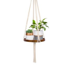Macrame Plant Shelf Hanger Indoor Outdoor  (11)