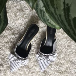 Pinstripe Kitten Heels