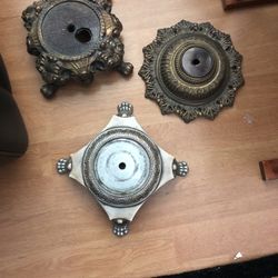 Antique metal lamp parts