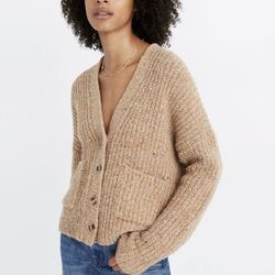 Madewell Brown Cropped Cardigan Sweater