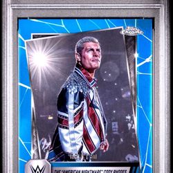 Wwe Topps Chrome Cody Rhodes Blue Refractor /150 PSA 10