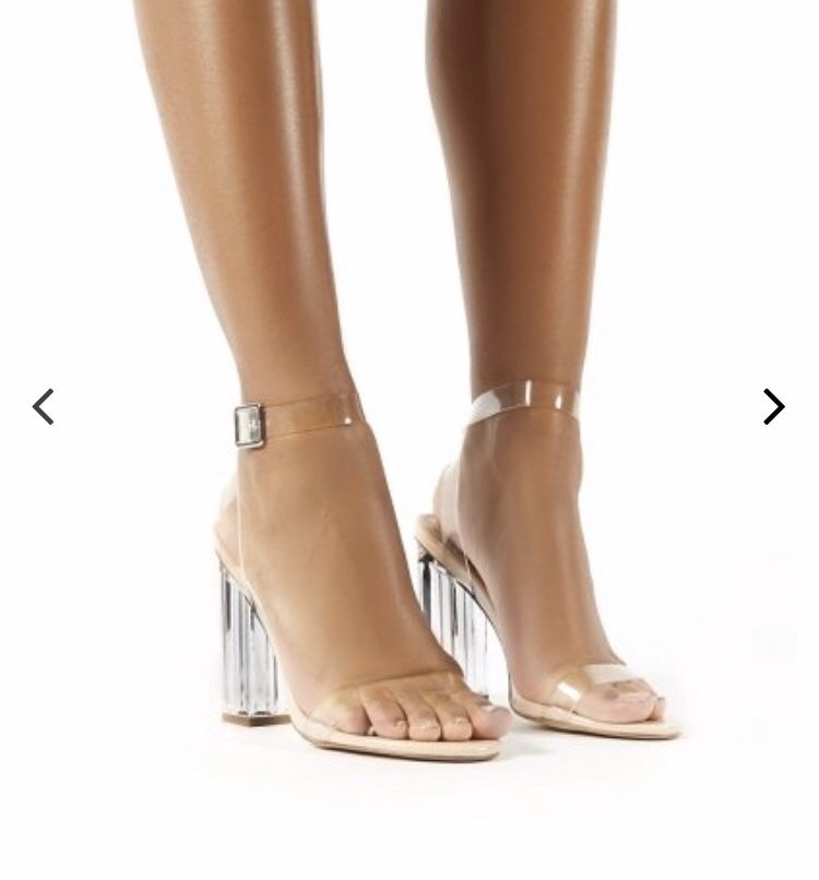 Public desire clear perspex heels