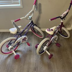 Little Girls Bicycles With Training Wheels Good Condition