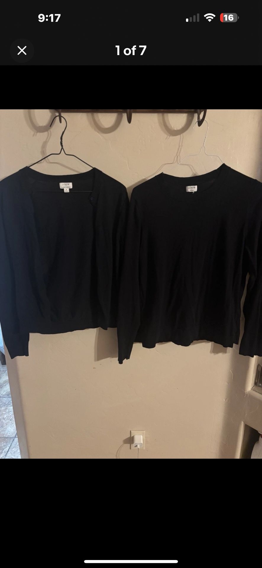 J Crew Black Cardigan Size M And Black Pullover Sweater Size L