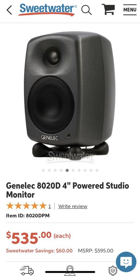 Genelec 8020D 4” Powered Studio Monitors