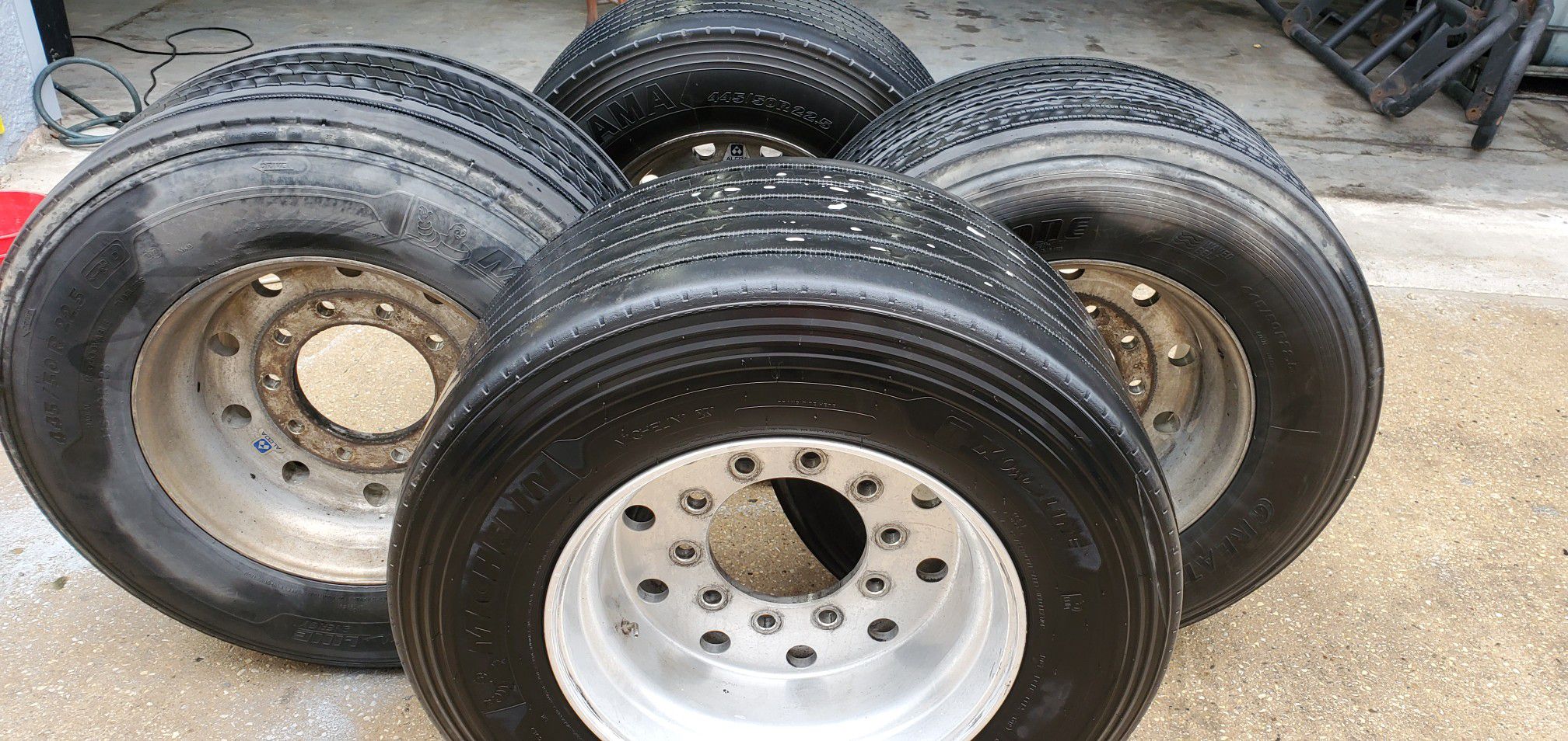 Trailer tire with rims