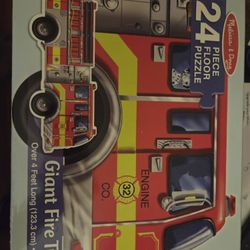 Kids 24 Pierce Giant Fire Truck Puzzle 