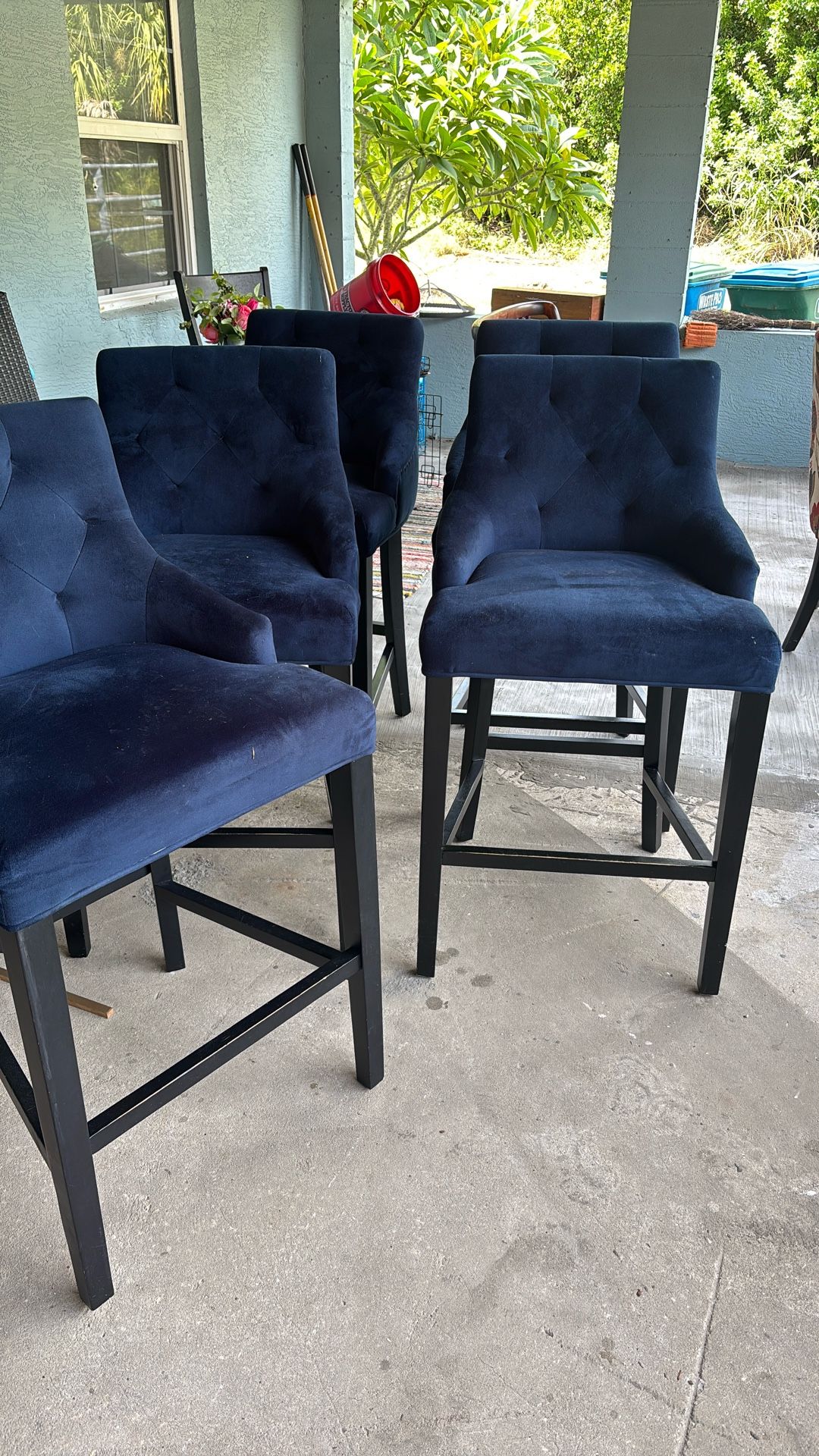 5 Navy Bar Chairs
