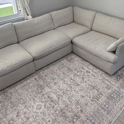 Beige sectional Couch*selling AS IS*