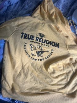 Yellow True Religion Hoodie Size M