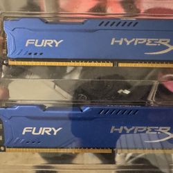 4GB Kingston HyperX Fury DDR3 RAM module (part number HX316C10F/4) (x2)