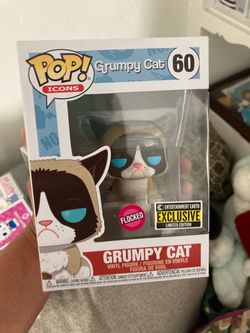 Funko Pop Icons Grumpy Cat #60 Flocked Entertainment Earth Exclusive