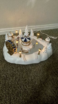 Vintage Christmas Carousel And Ferris Wheel