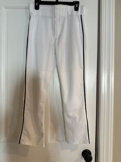 New Youth Unisex White Baseball/Softball Pants, Size XL