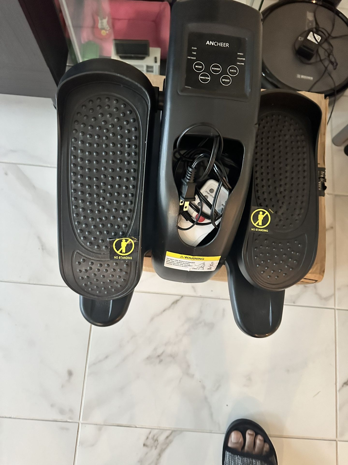 ANCHEER Under Desk Elliptical, Electric Ellipse Leg Exerciser While Sitting for Seniors Adults, Quiet Portable Motorized Seated Foot Pedal Exerciser w