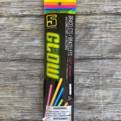 New 5-pack Glow Stick Light Bracelet Set