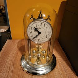 Elgin American Company Quartz Clock with Glass Dome Vintage All Works