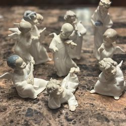 Llardo Figurine Angels Collection Of 8 Including Prince In Pristine Condition!