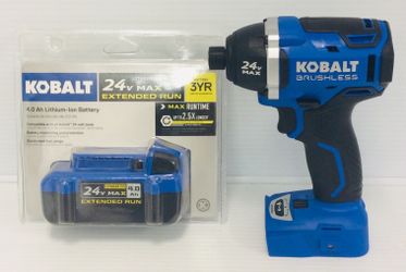 BRAND NEW 24- VOLT 24V 1/4” CORDLESS BRUSHLESS IMPACT DRIVER DRILL WITH BATTERY