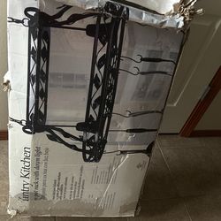 Country kitchen Pot Rack With Down Light