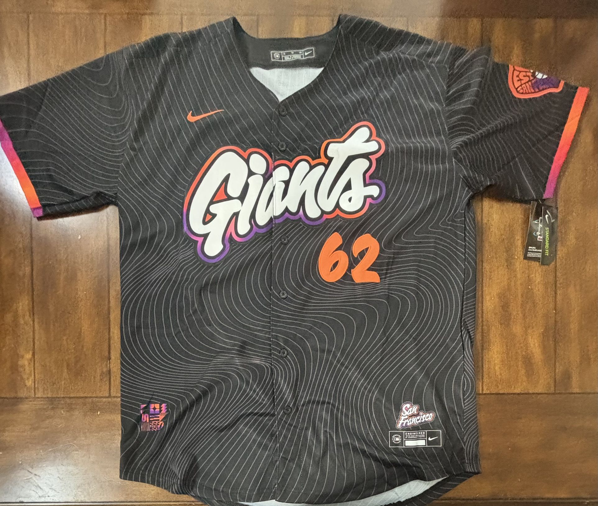 Logan Webb San Francisco Giants Black 2025 City Connect Jersey Adult XL NWT