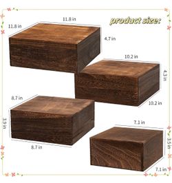 Cupcake stands, 4 pcs, wooden risers, farmhouse display for dessert table, NEW