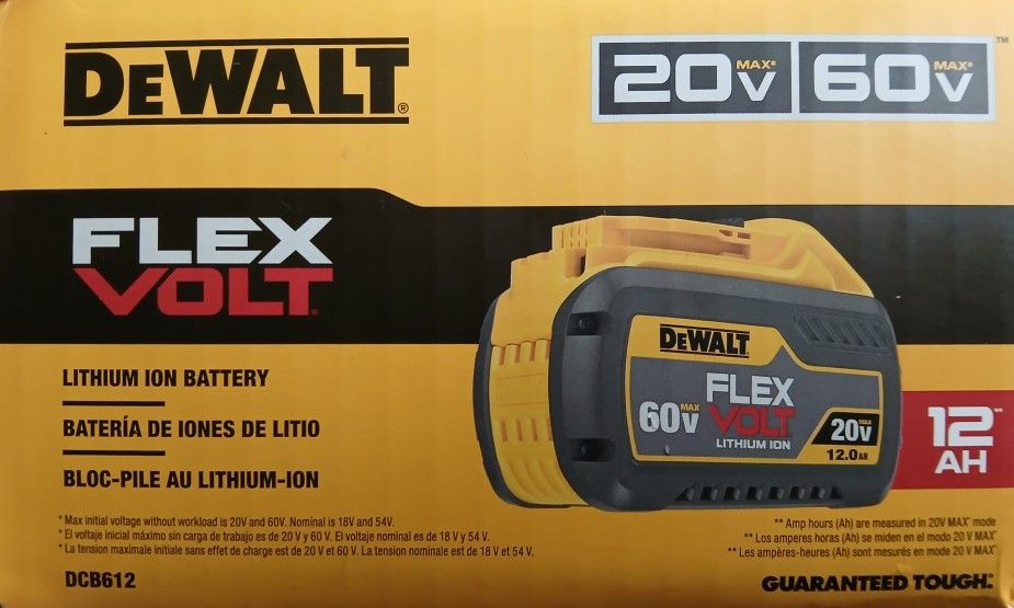 Dewalt Flex Volt 20vmax/60vmax 12ah Battery