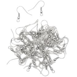 27pcs New Silver Tone Metal Earring Hooks DIY Jewelry Art Crafts Handmade Home
