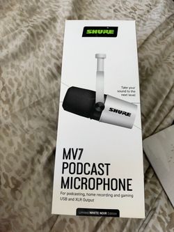 Shure MV7 Podcast Microphone White Noir Edition