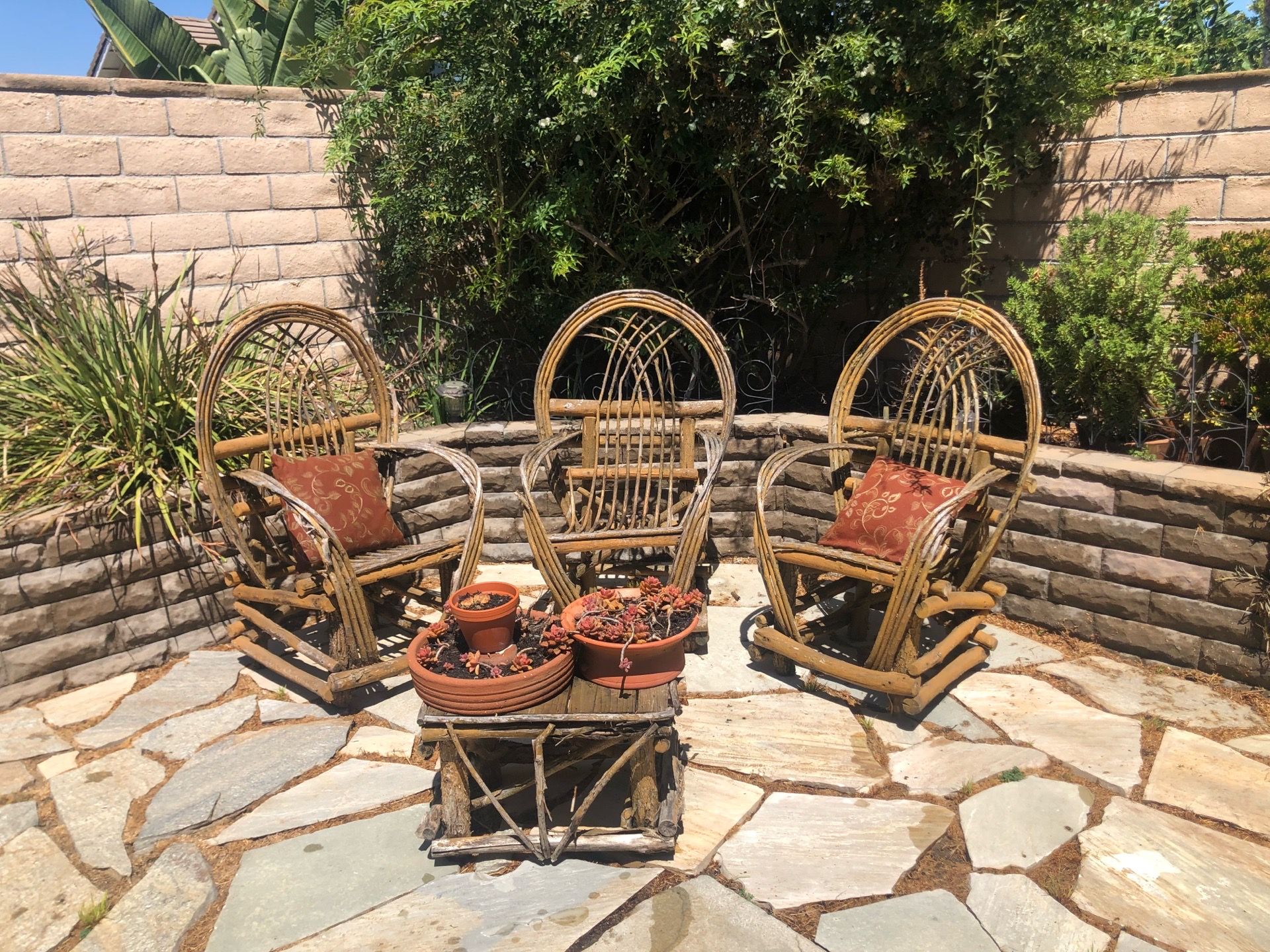 3 Willow chairs and table